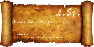 Lach Szilárd névjegykártya