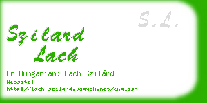 szilard lach business card