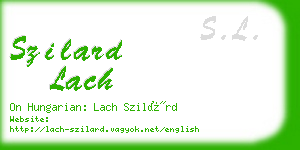 szilard lach business card
